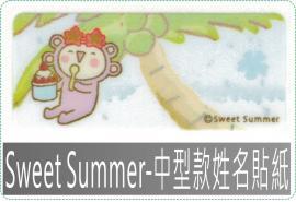 Sweet Summer-中型款姓名貼紙,防水且撕不破,貼紙/姓名貼/會計章/卡通章/印章/美安刻印