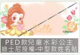 PED款兒童水彩公主迪士尼授權-中型款姓名貼紙